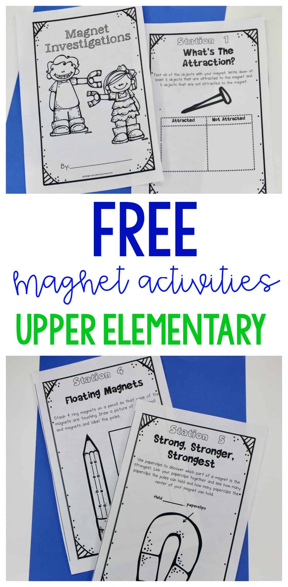 Get a FREE magnet booklet with hands-on activities for upper elementary science