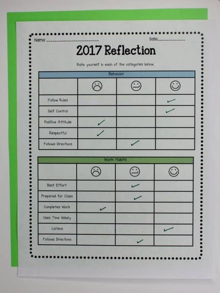 Have students reflect on 2017 and set goals for 2018.