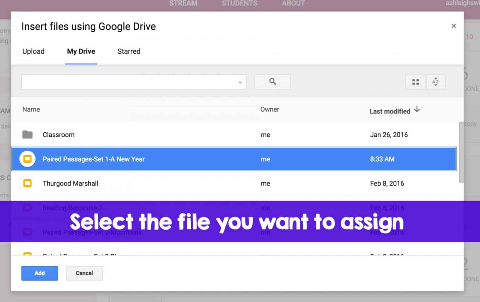 uploading assignments to google classroom