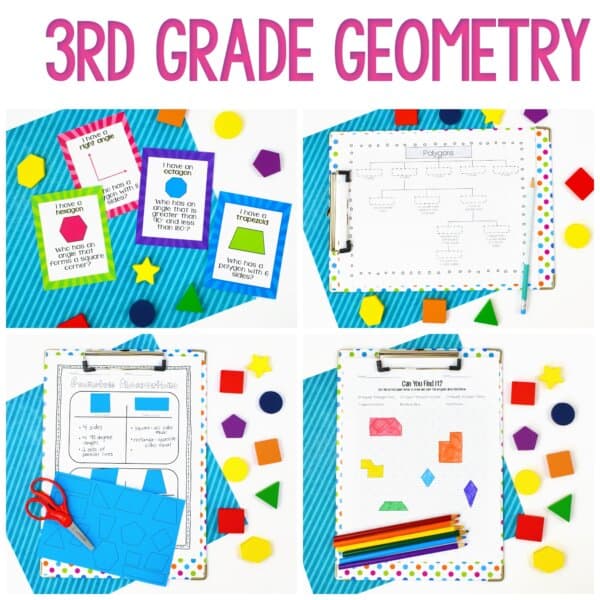 3rd Grade Geometry Unit | Focus on Quadrilaterals | Print & Digital