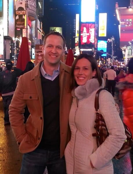 Ashleigh and husband in Times Square